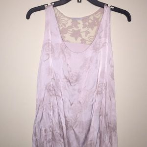 Pink Italian silk floral tank
